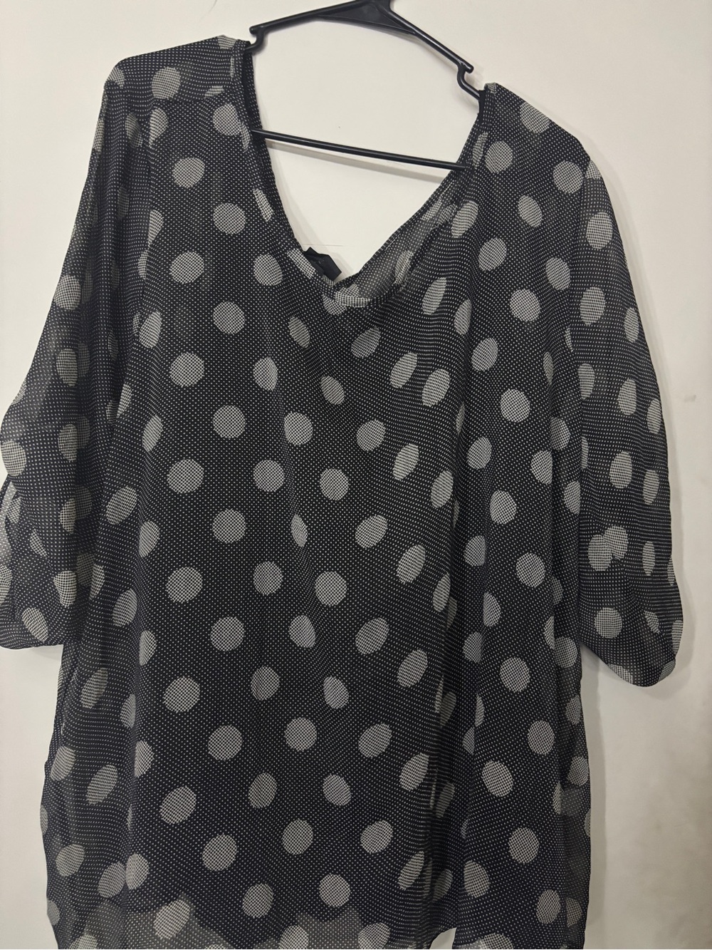 NWT torrid Black Polka Dot V-Neck Tunic w/ tank top